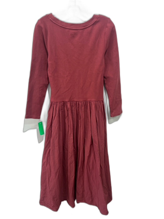 Free People Size M Brick Red Cotton Blend Scoop Neck Long Sleeve Maxi Dress Brick Red / M