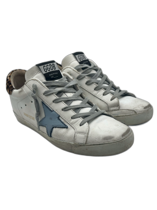 Golden Goose Shoe Size 40 White, Gray, Brown Leather Leopard Star Sneakers White, Gray, Brown / 40