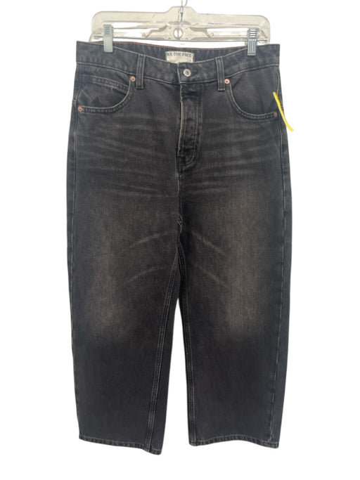We The Free Size 28 Faded Black Cotton Denim High Rise Wide Leg 5 Pocket Jeans Faded Black / 28