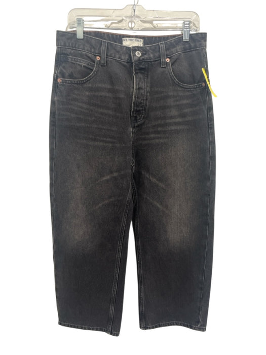 We The Free Size 28 Faded Black Cotton Denim High Rise Wide Leg 5 Pocket Jeans Faded Black / 28
