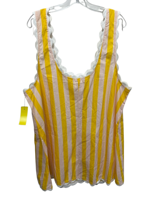 Elizabeth Gillett Size M/L Yellow & Pink Cotton Blend Sleeveless Striped Dress Yellow & Pink / M/L