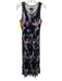 Biya Johnny Was Size Small Black & Multi Nylon Sleeveless Floral & Birds Dress Black & Multi / Small