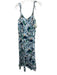 India Collection Emerson Fry Size M/L Blue, Green, White Cotton Gathered Dress Blue, Green, White / M/L