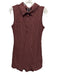 Anthropologie Size Medium Brown Cotton Blend Sleeveless Collar Textured Dress Brown / Medium