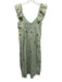 Taylor Tillman Size Large Sage Green, Pink & Multi Cotton Blend Cap Sleeve Dress Sage Green, Pink & Multi / Large
