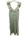 Taylor Tillman Size Large Sage Green, Pink & Multi Cotton Blend Cap Sleeve Dress Sage Green, Pink & Multi / Large