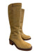 Frye Shoe Size 9 Pale Yellow & Beige Leather Upper Round Square Toe Boots Pale Yellow & Beige / 9