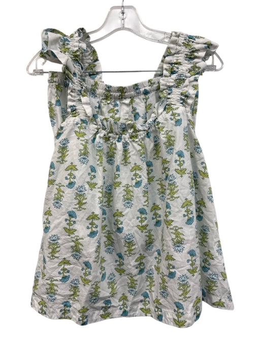 Piyama Size XS White, Blue, Green Cotton Ruffle Cap Sleeve Short Set White, Blue, Green / XS
