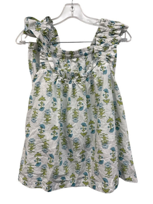 Piyama Size XS White, Blue, Green Cotton Ruffle Cap Sleeve Short Set White, Blue, Green / XS