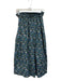 Buru Size XS Black, Blue, Green Cotton Elastic Waist Floral Print Midi Skirt Black, Blue, Green / XS