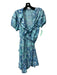 Poupette St. Barth Size Est S Blue Viscose ruffles Wrap Short Sleeve Dress Blue / Est S