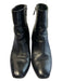 Nordstrom Shoe Size 6 Black Leather Rounded Point Toe Side Zip Block Heel Boots Black / 6