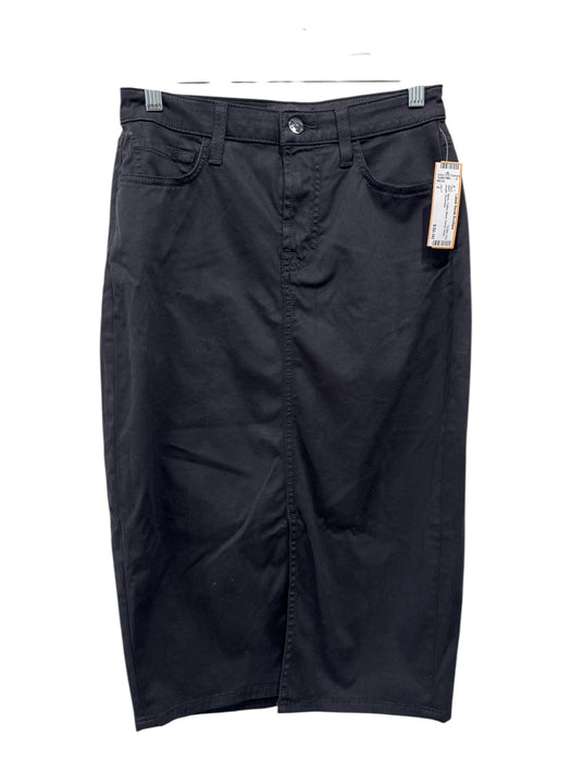Jen 7 Size 2 Black Cotton Blend Pencil Knee length Skirt Black / 2