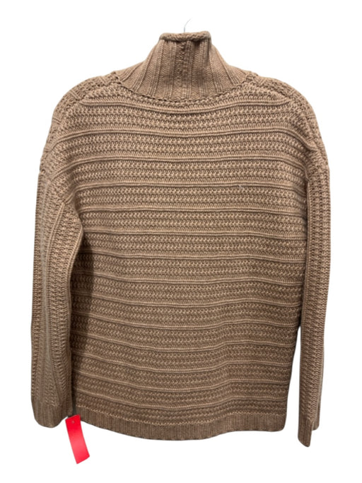 Garnet Hill Size S Beige Brown Cashmere Knit Turtleneck Sweater Beige Brown / S