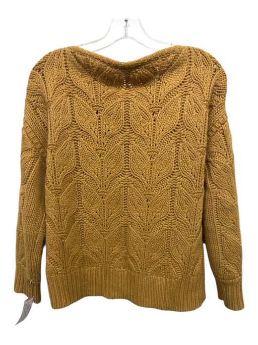 Garnet Hill Size S Marigold Yellow Cashmere Knit Boatneck Sweater Marigold Yellow / S