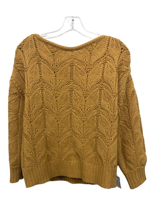 Garnet Hill Size S Marigold Yellow Cashmere Knit Boatneck Sweater Marigold Yellow / S