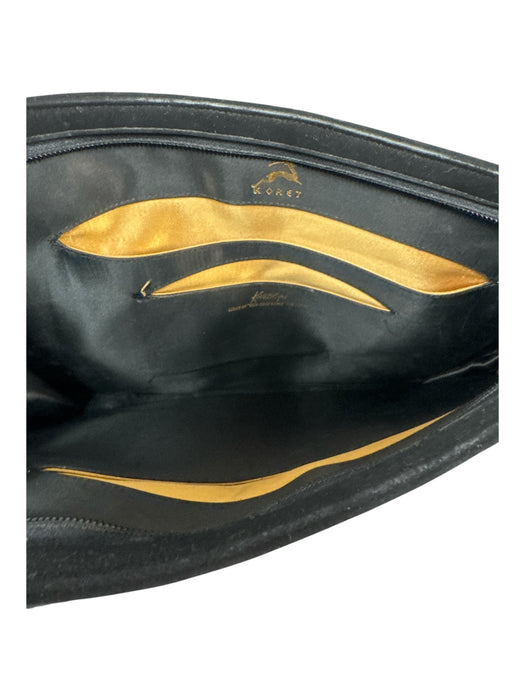 Koret Black Kid Suede Zip Close Embellished Clutch Bag Black / Small