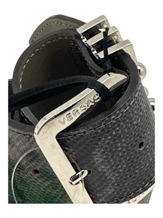 Versace Collection Black & Brown Leather Snakeskin Belts Black & Brown / 90