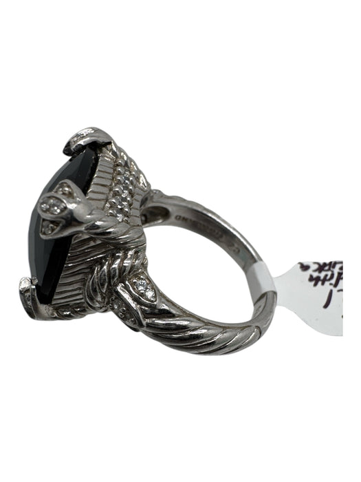 Judith Ripka Silver & Black 925 Silver & Onyx Diamonds Cocktail Ring Silver & Black