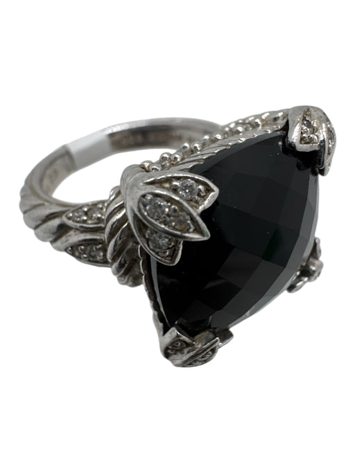 Judith Ripka Silver & Black 925 Silver & Onyx Diamonds Cocktail Ring Silver & Black