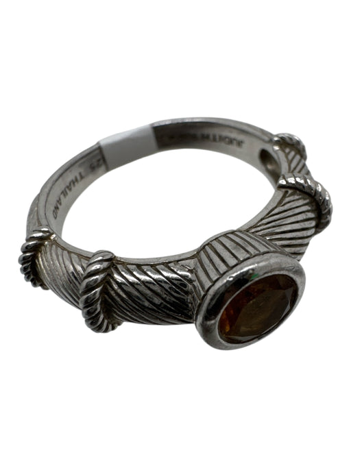 Judith Ripka Silver & Orange 925 Silver Citrine Line Details Ring Silver & Orange