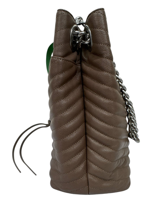 Rebecca Minkoff Brown Leather Silver Hardware Magnetic Close Chain Strap Bag Brown / M