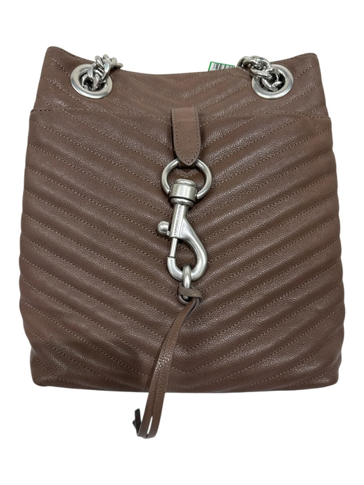 Rebecca Minkoff Brown Leather Silver Hardware Magnetic Close Chain Strap Bag Brown / M
