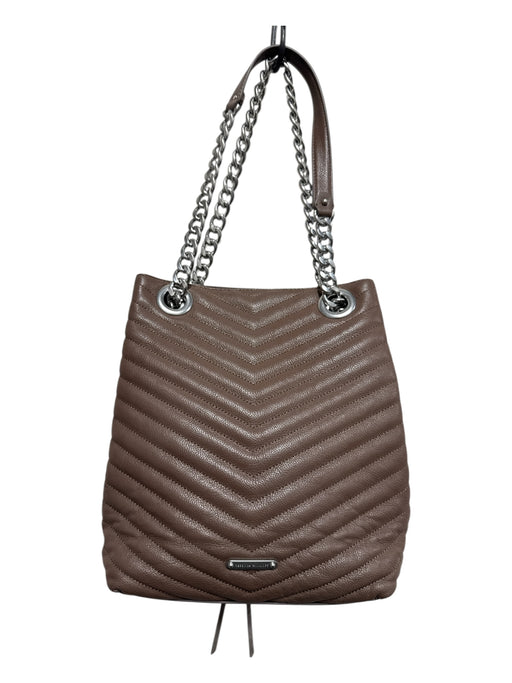 Rebecca Minkoff Brown Leather Silver Hardware Magnetic Close Chain Strap Bag Brown / M