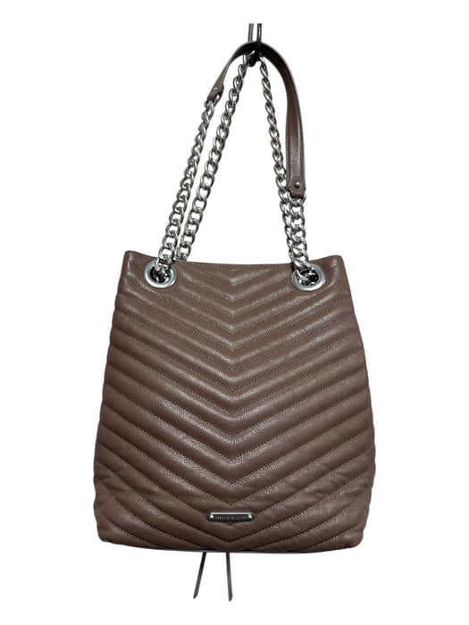 Rebecca Minkoff Brown Leather Silver Hardware Magnetic Close Chain Strap Bag Brown / M