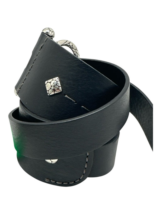 Brighton Black & Silver Leather Stud Detail Belts Black & Silver / M