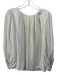 AYR Size M Cream White Silk & Viscose Long Sleeve Pleated Bubble Hem Top Cream White / M