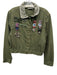 Alice + Olivia Size M Army green & Multi Cotton Embroidered Button Front Jacket Army green & Multi / M