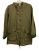 Barbour Size 4 Army Green Cotton Zip Front Hooded Pocketed Rain Coat Army Green / 4