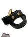 Tory Burch Black Leather Gold Tone Hardware Logo Detail Peg Clasp Ring Belts Black