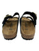 Birkenstock Shoe Size 38 Black & Brown Synthetic Upper Gold Tone Buckle Sandals Black & Brown / 38
