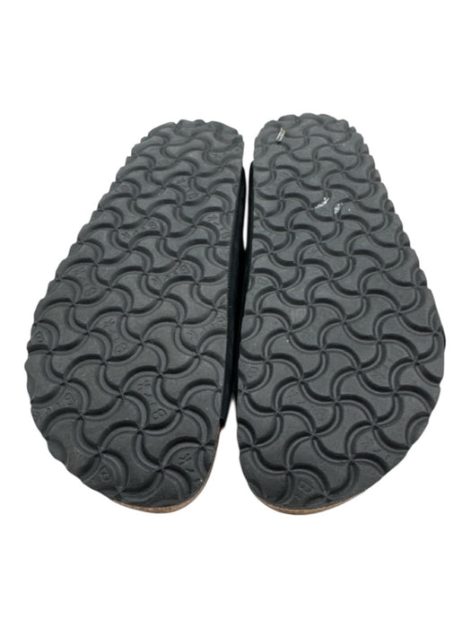 Birkenstock Shoe Size 38 Black & Brown Synthetic Upper Gold Tone Buckle Sandals Black & Brown / 38