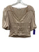 Frame Size Small Beige Polyester Short Sleeve Button Down Blouse Top Beige / Small