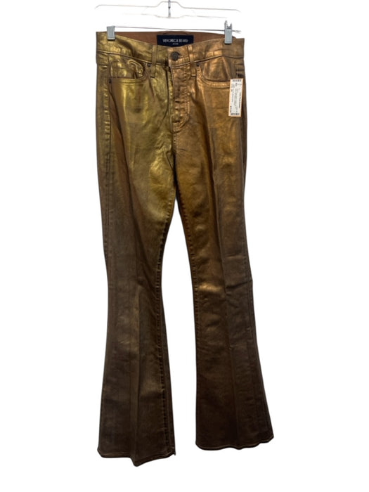 Veronica Beard Jeans Size 26 Gold Cotton Blend Coated Zip Fly Shine Jeans Gold / 26