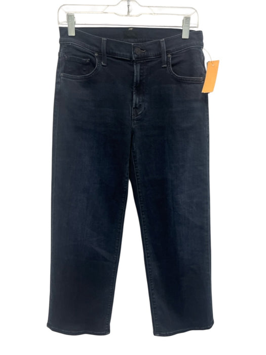Mother Size 27P Black Cotton Mid Rise Zip Fly Straight Jeans Black / 27P