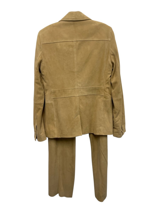Banana Republic Size 6 Khaki Beige Goat Suede Blazer High Rise 2 Button Pant Set Khaki Beige / 6