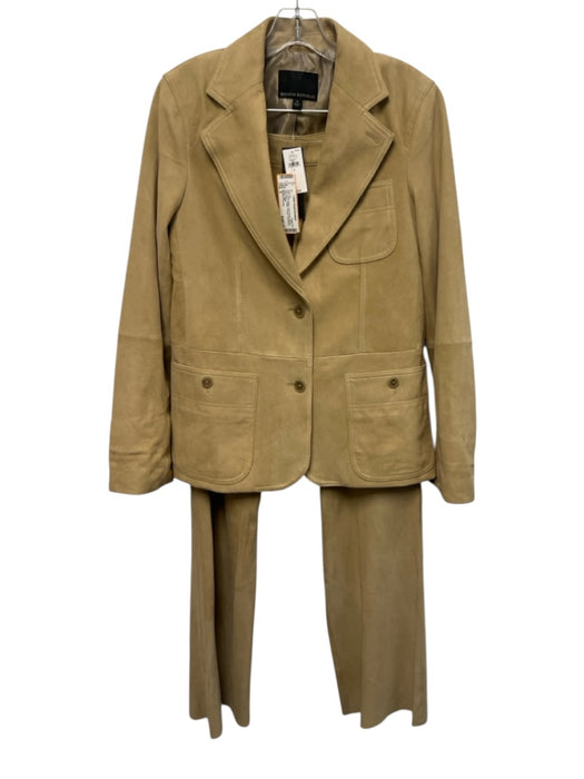 Banana Republic Size 6 Khaki Beige Goat Suede Blazer High Rise 2 Button Pant Set Khaki Beige / 6