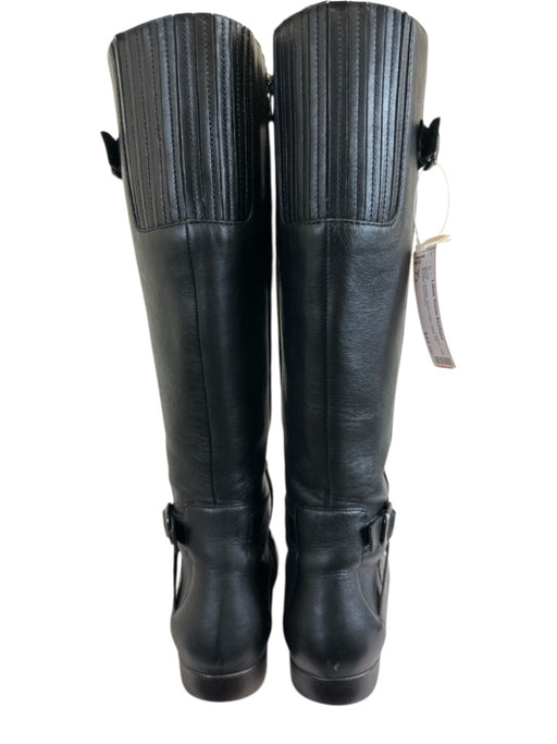 Ugg Shoe Size 7.5 Black Leather Knee High Side Zip Buckle Boots Black / 7.5