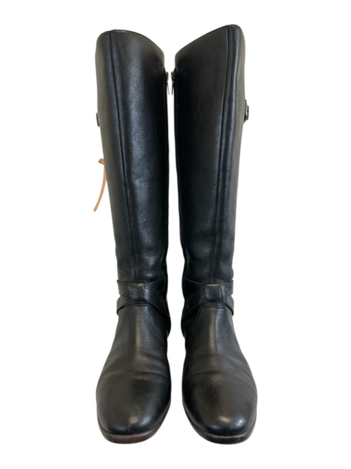 Ugg Shoe Size 7.5 Black Leather Knee High Side Zip Buckle Boots Black / 7.5