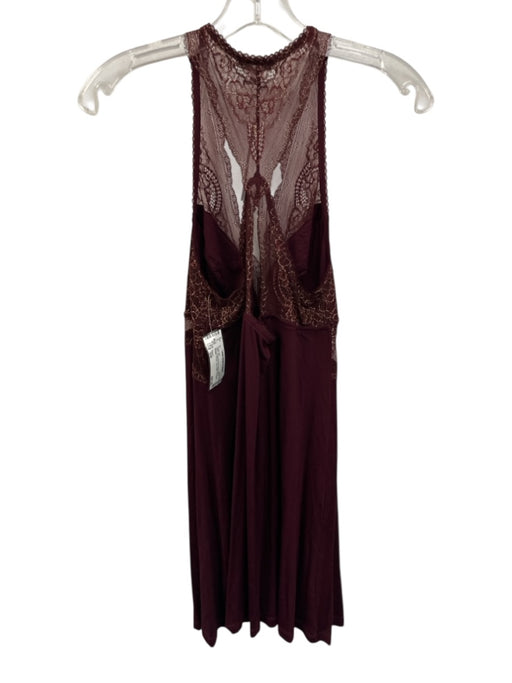 Fleur't Size S/M Burgundy Red Rayon Blend Metallic Thread Lace Detail Dress Set Burgundy Red / S/M