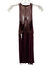 Fleur't Size S/M Burgundy Red Rayon Blend Metallic Thread Lace Detail Dress Set Burgundy Red / S/M