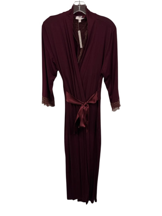 Fleur't Size S/M Burgundy Red Rayon Blend Metallic Thread Lace Detail Dress Set Burgundy Red / S/M