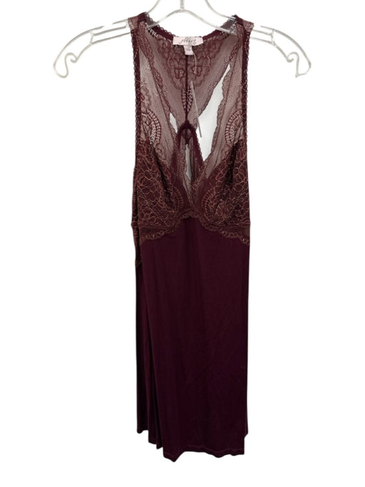 Fleur't Size S/M Burgundy Red Rayon Blend Metallic Thread Lace Detail Dress Set Burgundy Red / S/M