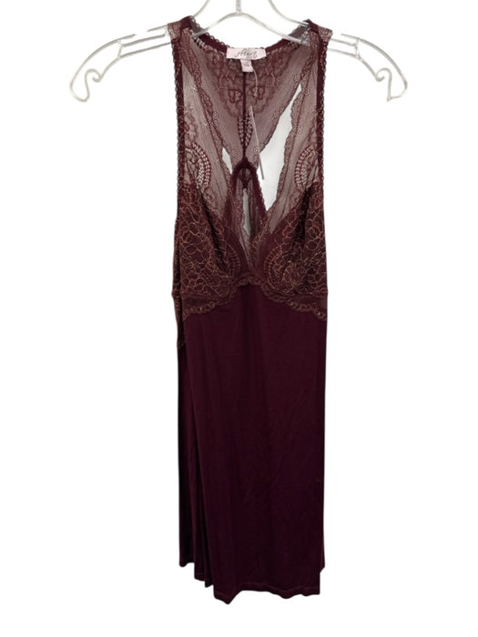 Fleur't Size S/M Burgundy Red Rayon Blend Metallic Thread Lace Detail Dress Set Burgundy Red / S/M