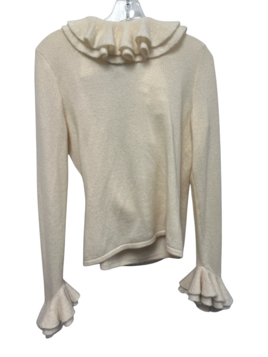 Ralph Lauren Black Size Est M Cream White Missing Fabric Tag Knit V Neck Sweater Cream White / Est M
