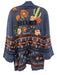 Johnny Was Size S Navy, Orange, Multi Wool & Cashmere Knit Open Front Cardigan Navy, Orange, Multi / S